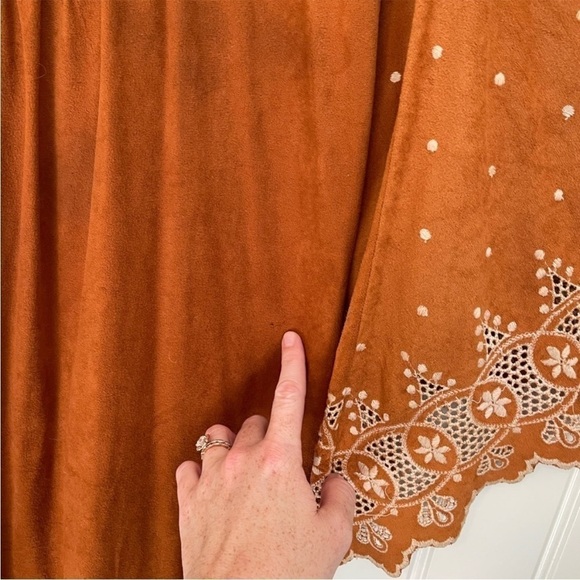 Vintage 1970’s Keyloun eyelit terracotta rust brown boho dress size small - Picture 7 of 14